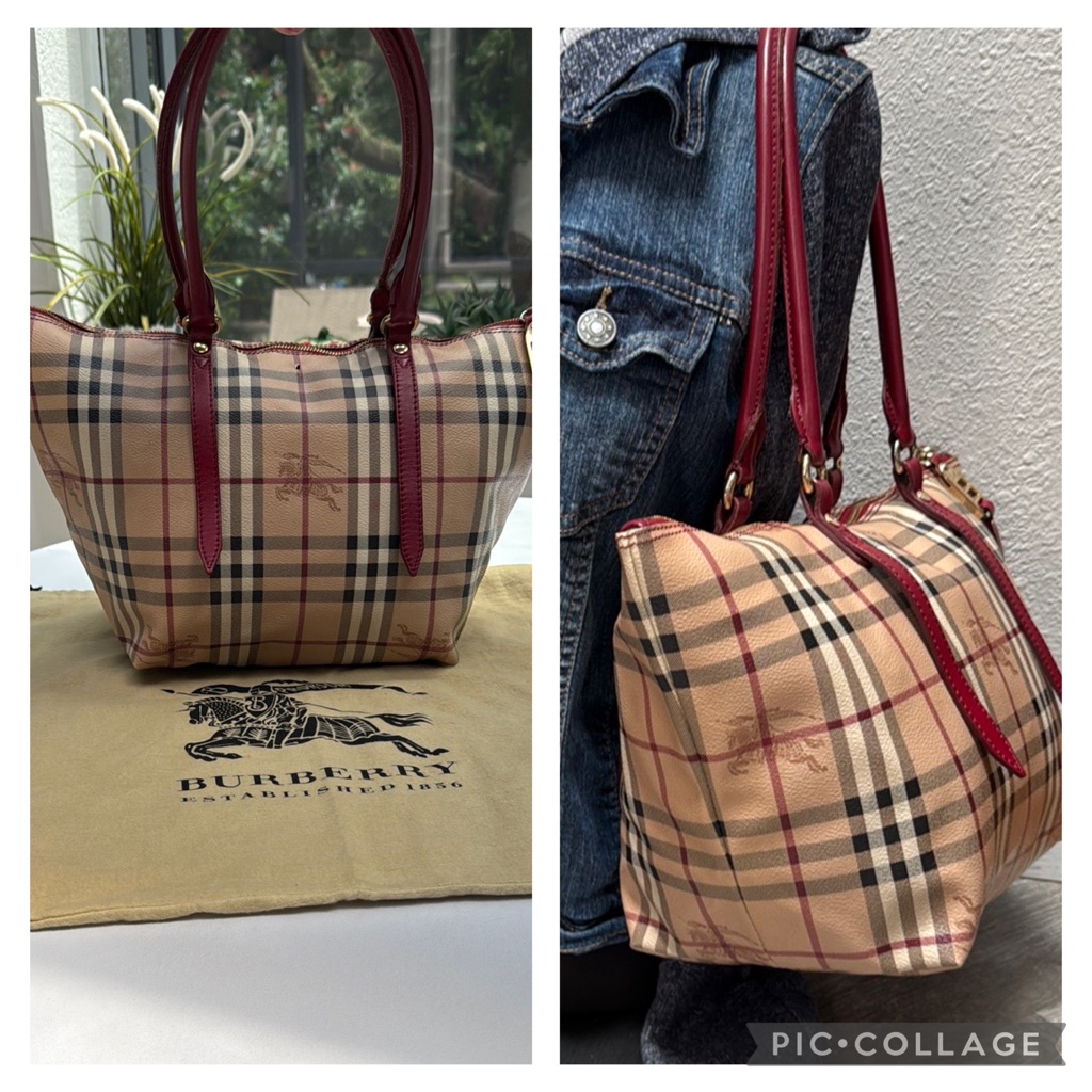 Authentic Burberry Haymarket Check Salisbury Tote Shoulder Bag
